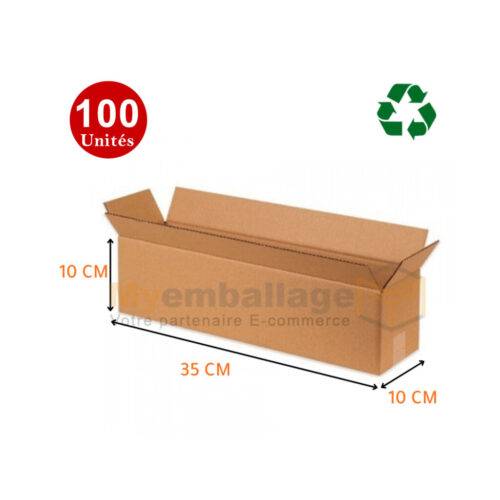 Carton d'emballage Recyclé 35x10x10cm – Image 2