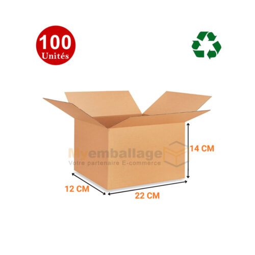 Carton d'emballage Recyclé 22x12x14cm – Image 2