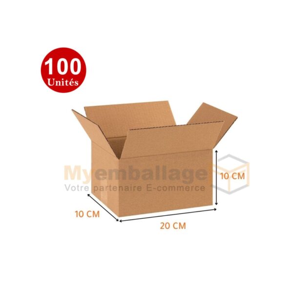100 p Carton d'emballage Recyclé 20x10x10cm