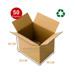 Carton d'emballage Recyclé 25x16x16cm