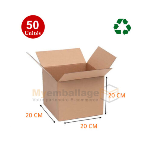 Carton d'emballage Recyclé 20x20x20cm – Image 3