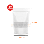 Sachets Doypack avec fermeture zip 20x14cm blanc
