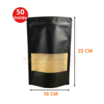 Sachets Doypack avec fermeture zip 22x16cm noire