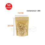 Sachets Doypack kraft transparente 20x14cm