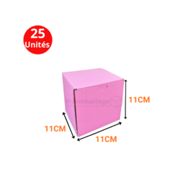 Boites valise 11x11x11cm en rose