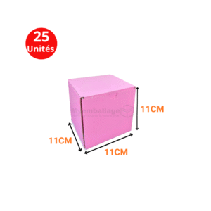 Boites valise 11x11x11cm en rose