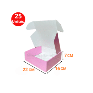 Boites valise 22x16x7cm en rose