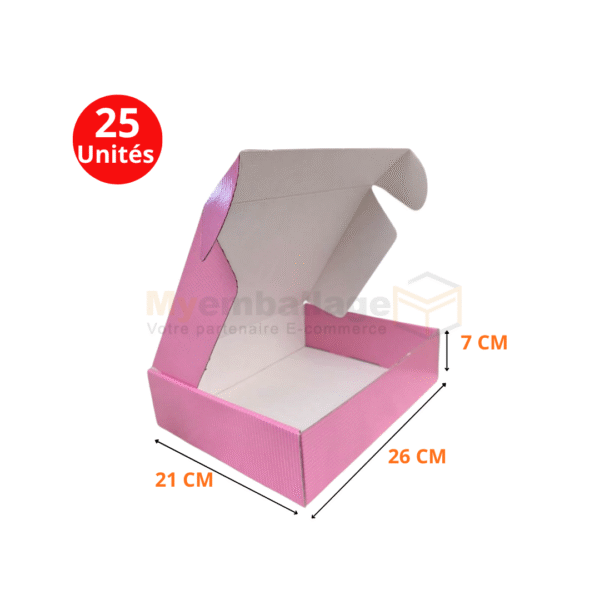Boites valise 26x21x7cm en rose