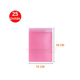 sachets à bulles 15x18 cm en rose