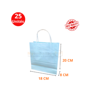 Sac en papier size 20x18x8 Bleu ciel