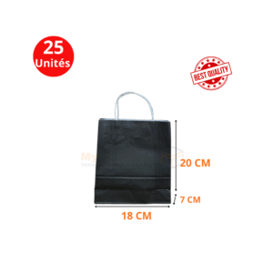 Sac en papier size 20x18x7 noir