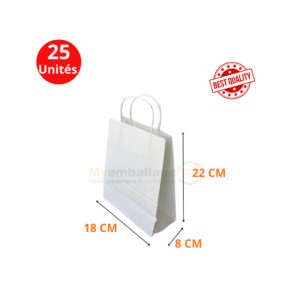 Sac en papier size 22x18x8 blanc