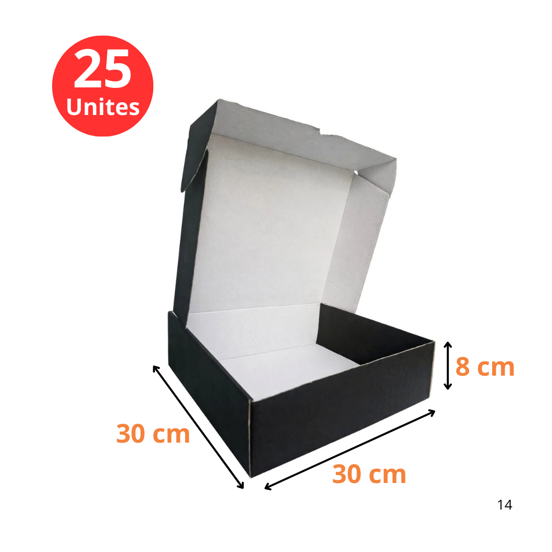 Boites valise 30x30x8cm en noir