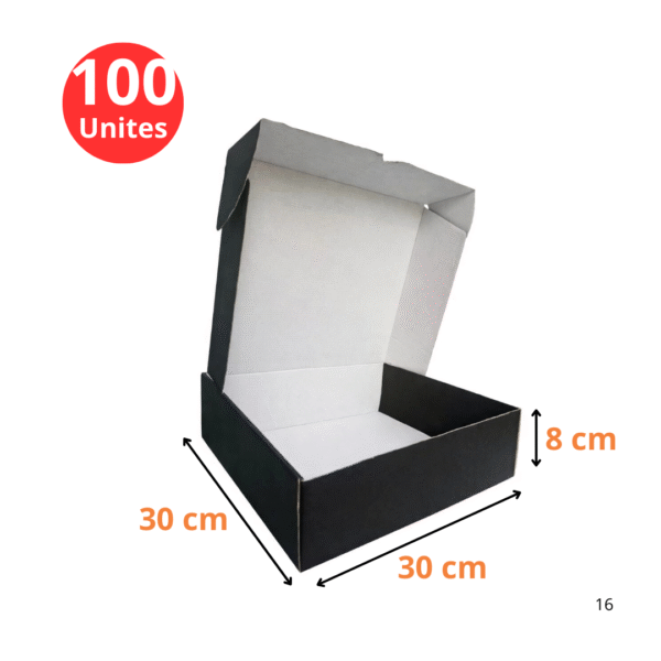 Boites valise 30x30x8cm en noir