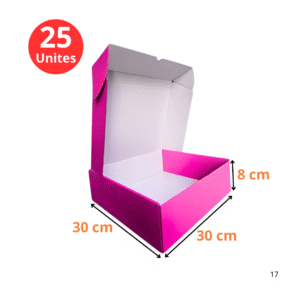 Boites valise 30x30x8cm en rose