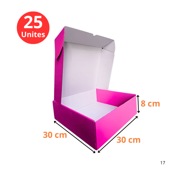 Boites valise 30x30x8cm en rose