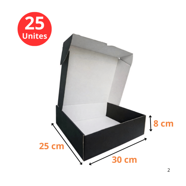 Boites valise 30x25x8cm en noir