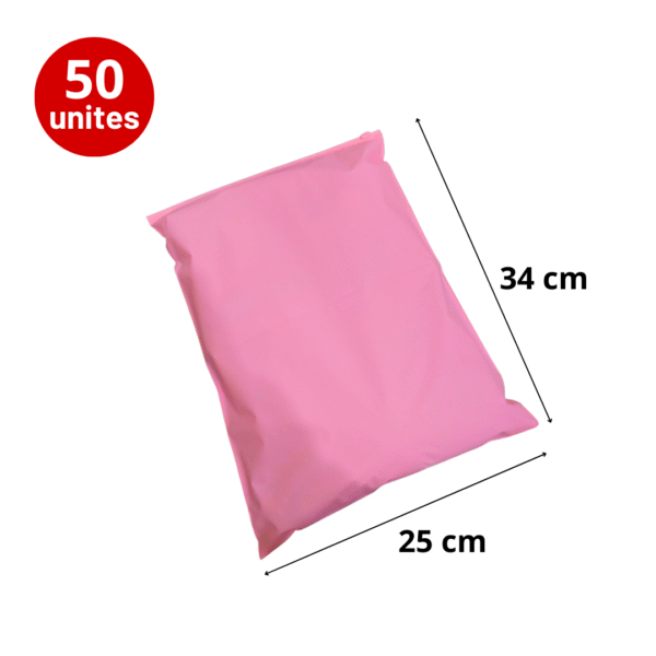 Sachet Zip 25x34 cm avec fermeture par curseur en rose