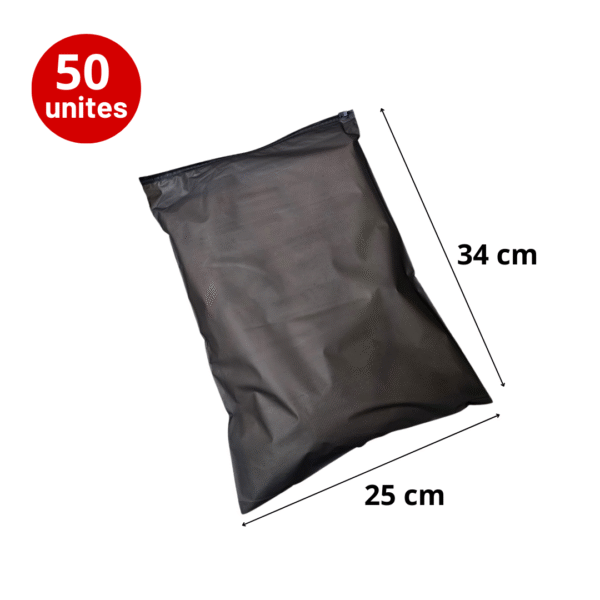 Sachet Zip 25x34 cm avec fermeture par curseur en noir