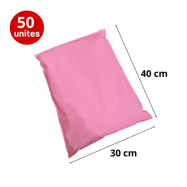 Sachet Zip 30x40 cm avec fermeture par curseur en rose