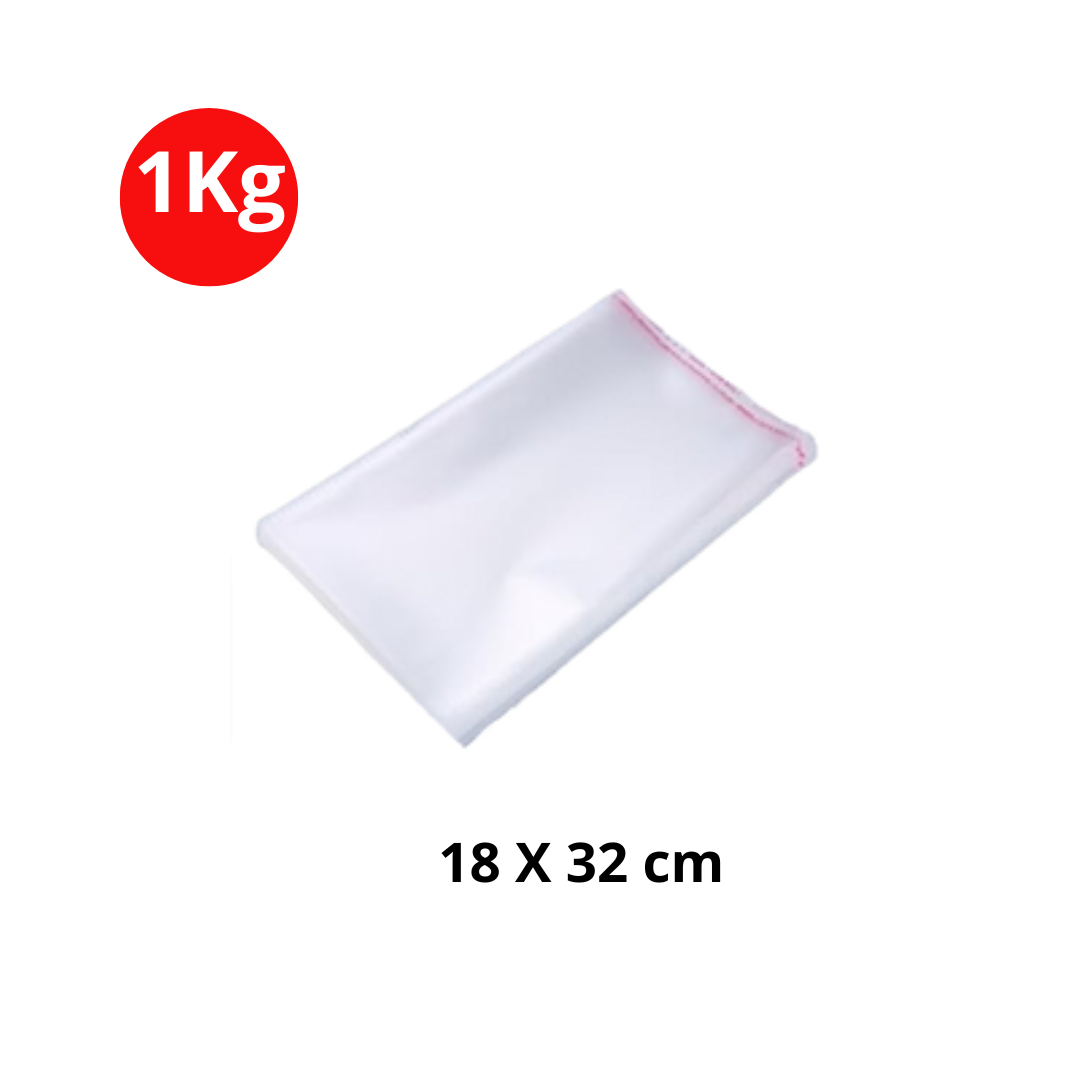 Sachets cellophane transparents avec fermeture adhésive 18 x 32
