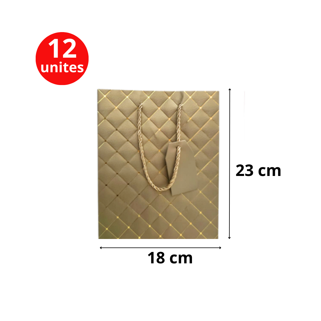 Sac cadeau prestige 18×23 Doré
