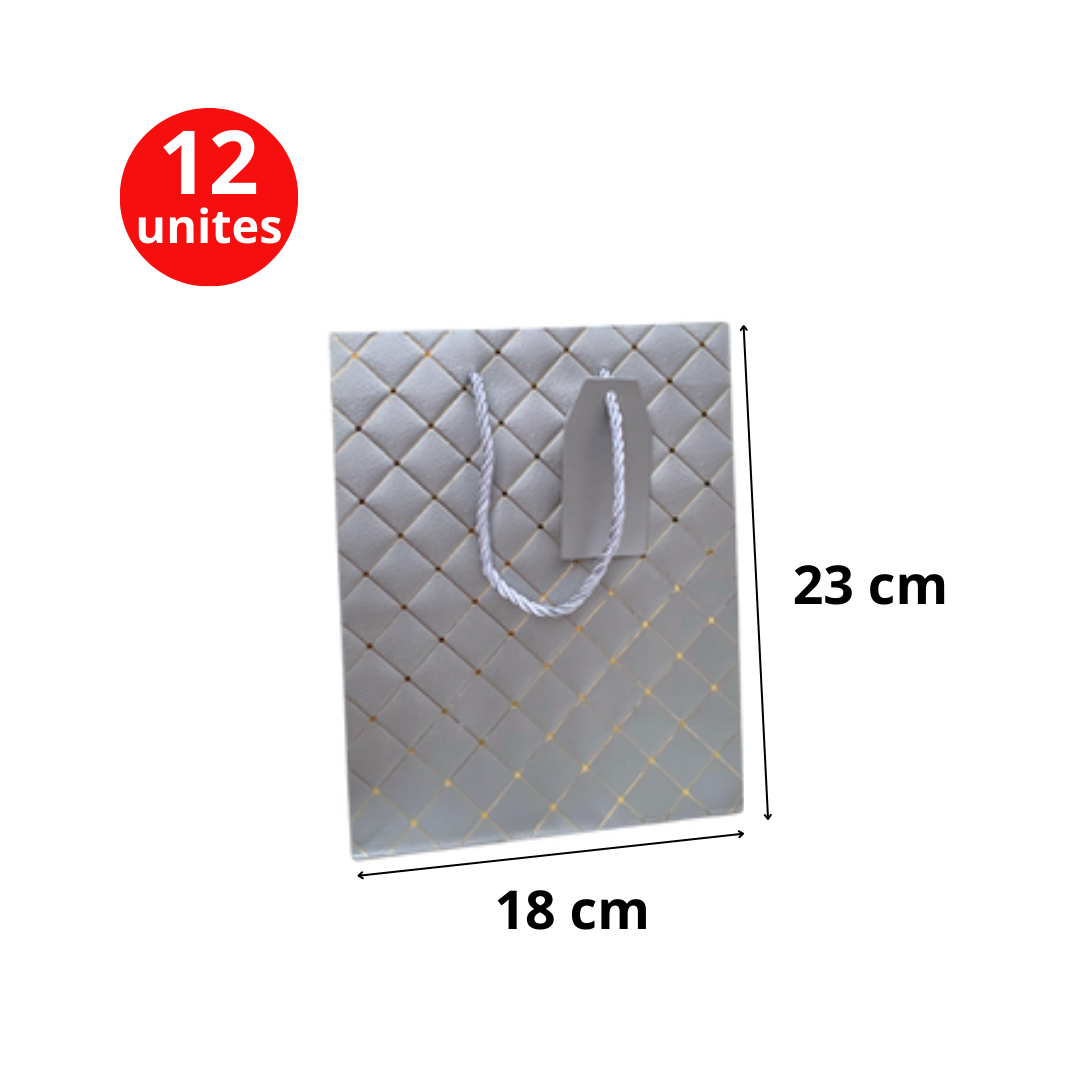 Sac cadeau prestige 18×23 Argenté