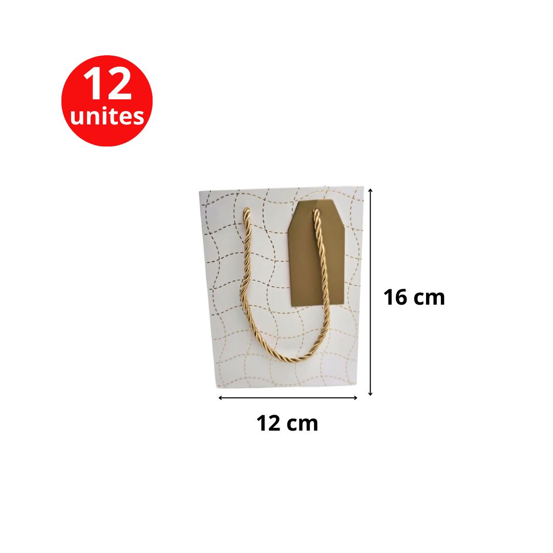 Sac cadeau prestige 12×16 Blanc