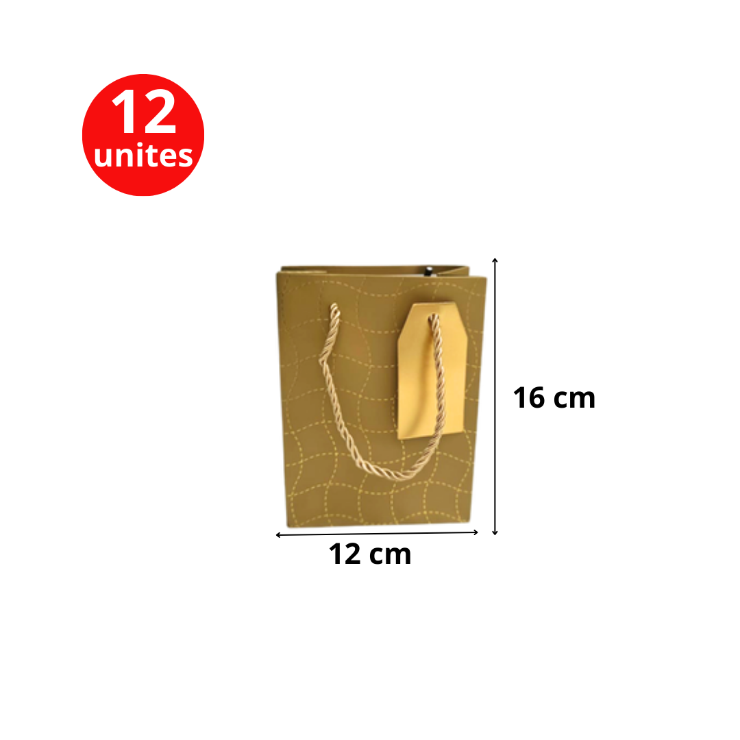 Sac cadeau prestige 12×16 Doré