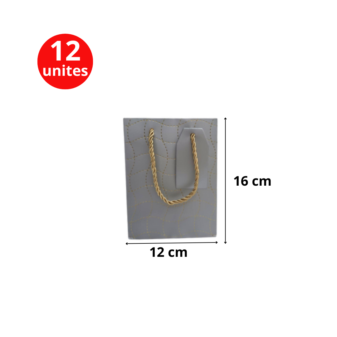 Sac cadeau prestige 12×16 Argenté