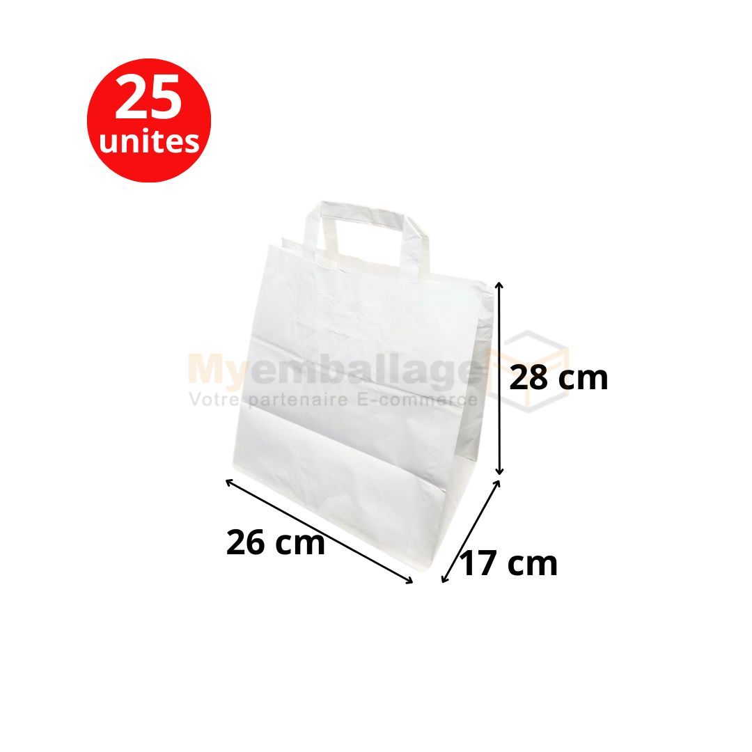 Sac en papier size 28x26x17 Blanc