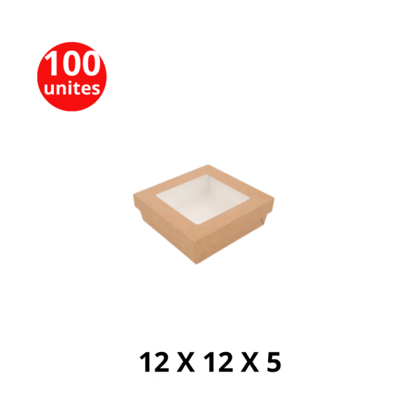 Boîte fenêtre kraft 12 x 12 x 5