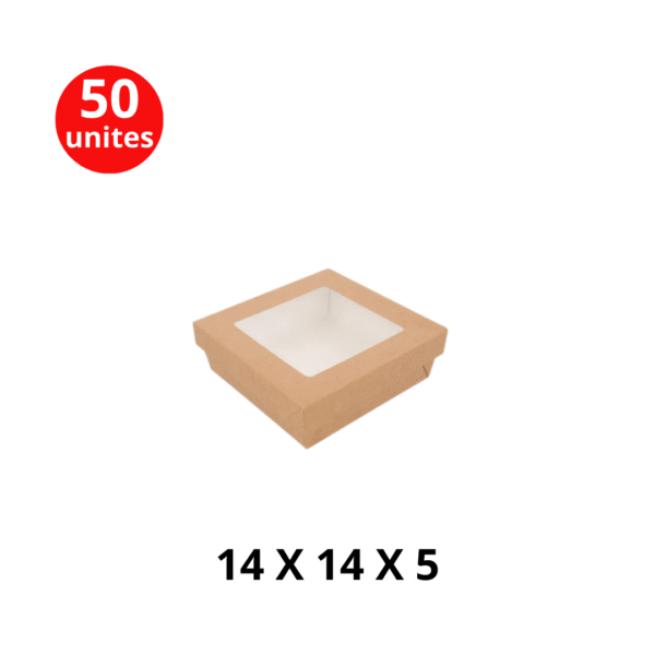 Boîte fenêtre kraft 14 x 14 x 5