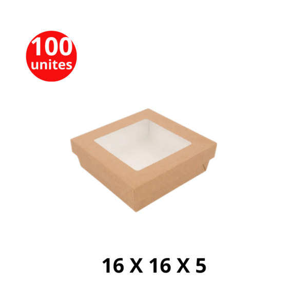 Boîte fenêtre kraft 16 x 16 x 5